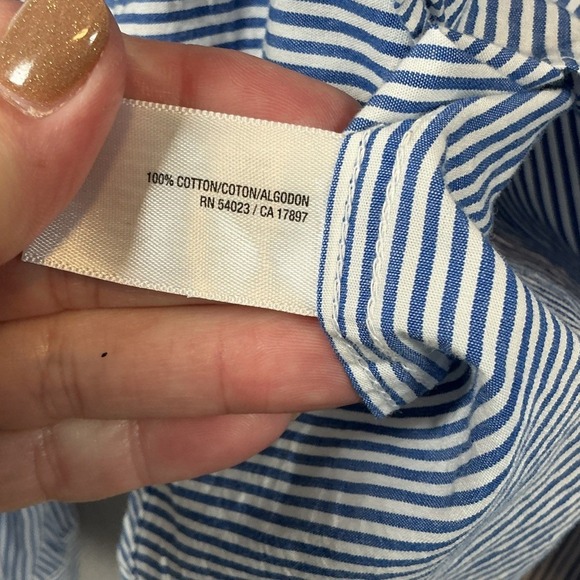 Old Navy Mens Classic Shirt Regular Fit Blue White Striped Button Down Size M - Picture 8 of 9